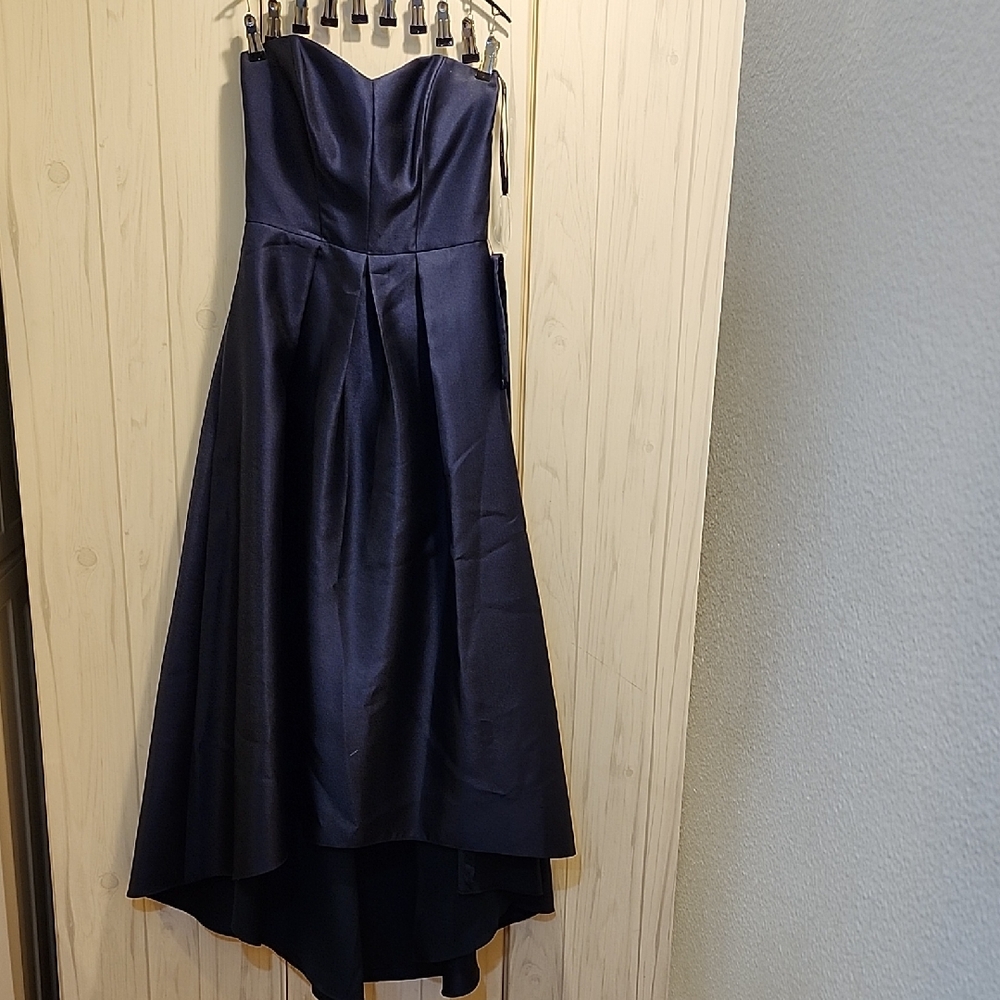 ALFRED SUNG Midnight Blue Strapless Dress